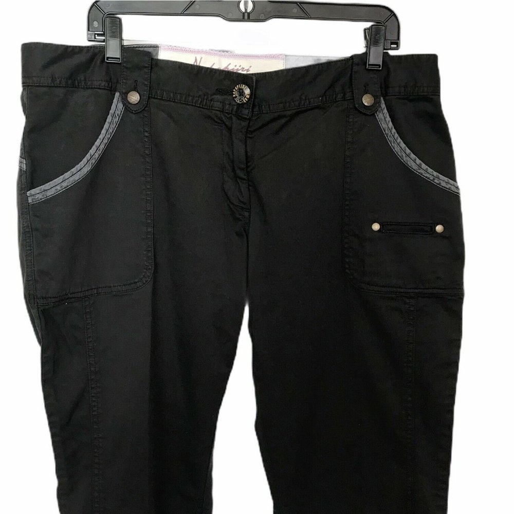 Napapijri Wonens Black Gray Embroidered Pants - Picture 3 of 5
